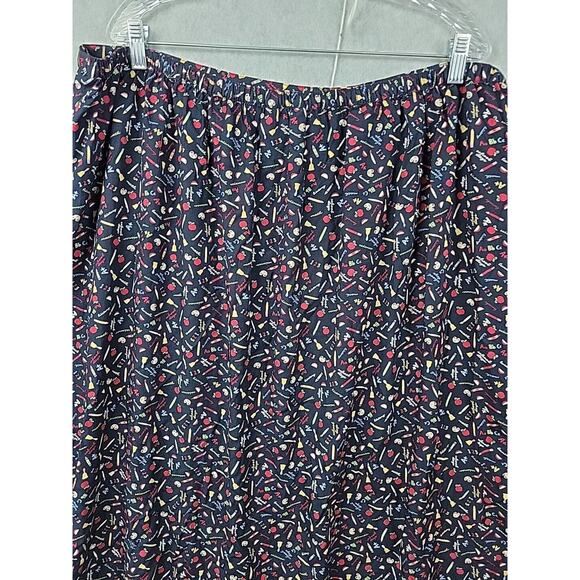 CJ Banks Black School Days Teacher Print Button Up Full Midi Rayon Skirt Plus 3X - Picture 7 of 11